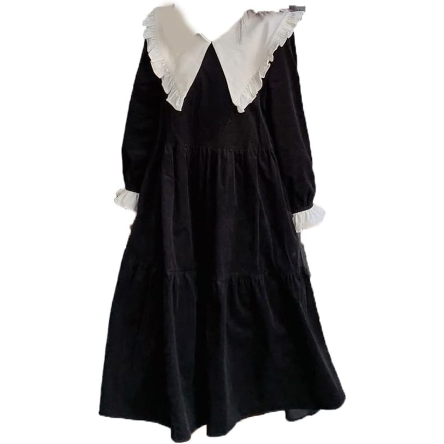 Dress, Dress Women Collar Minimalist All-match Casual Autumn Tender Preppy Style Elegant College Hot Sale (Size : M)