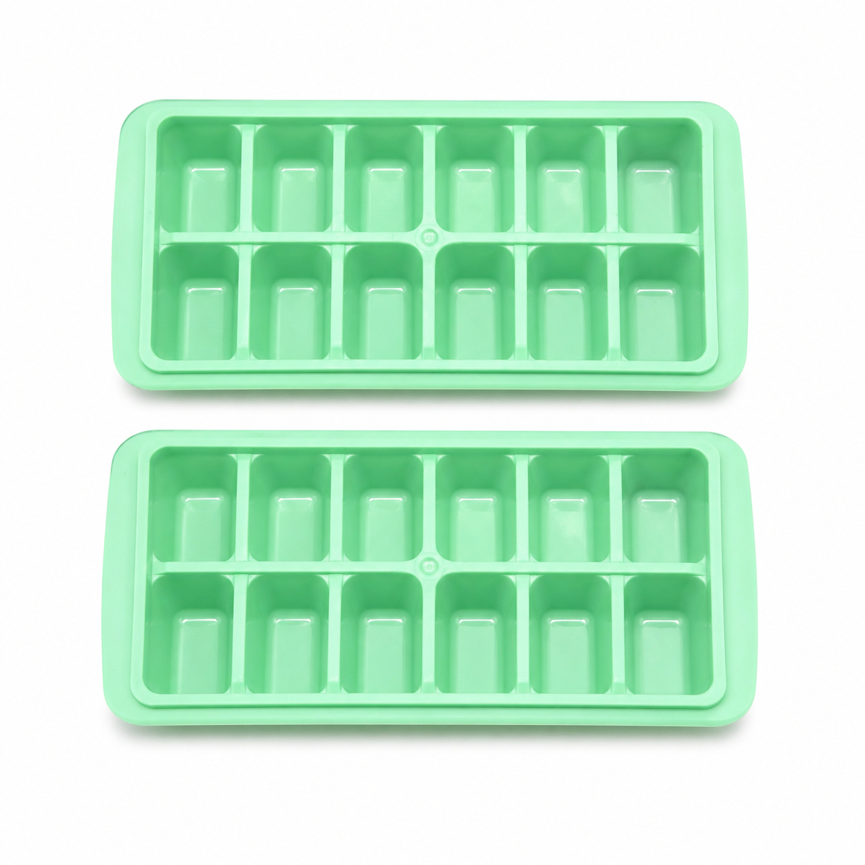 Ice cube tray 12 cube (Pack 2) Easy To Release Ice Trays, Ice Mould, Ice Cubes Maker, Single Rope Handle Design Home Shop
