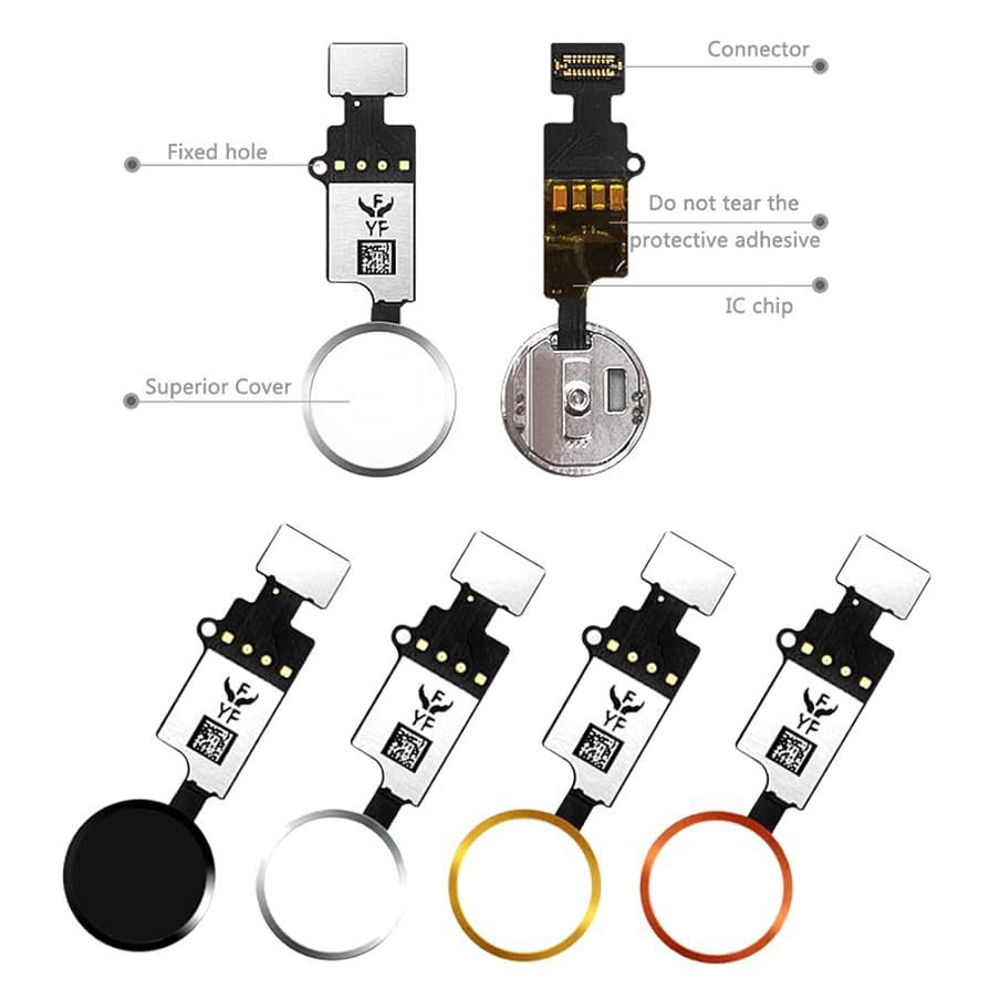 MMOBIEL Home Button 4th Gen. YF Compatible with iPhone SE 2022 / SE 2020/7 / 8/7 Plus / 8 Plus - Fingerprint Touch ID Flex Cable Connector - Replacement - Incl. Screwdrivers - Rose Gold
