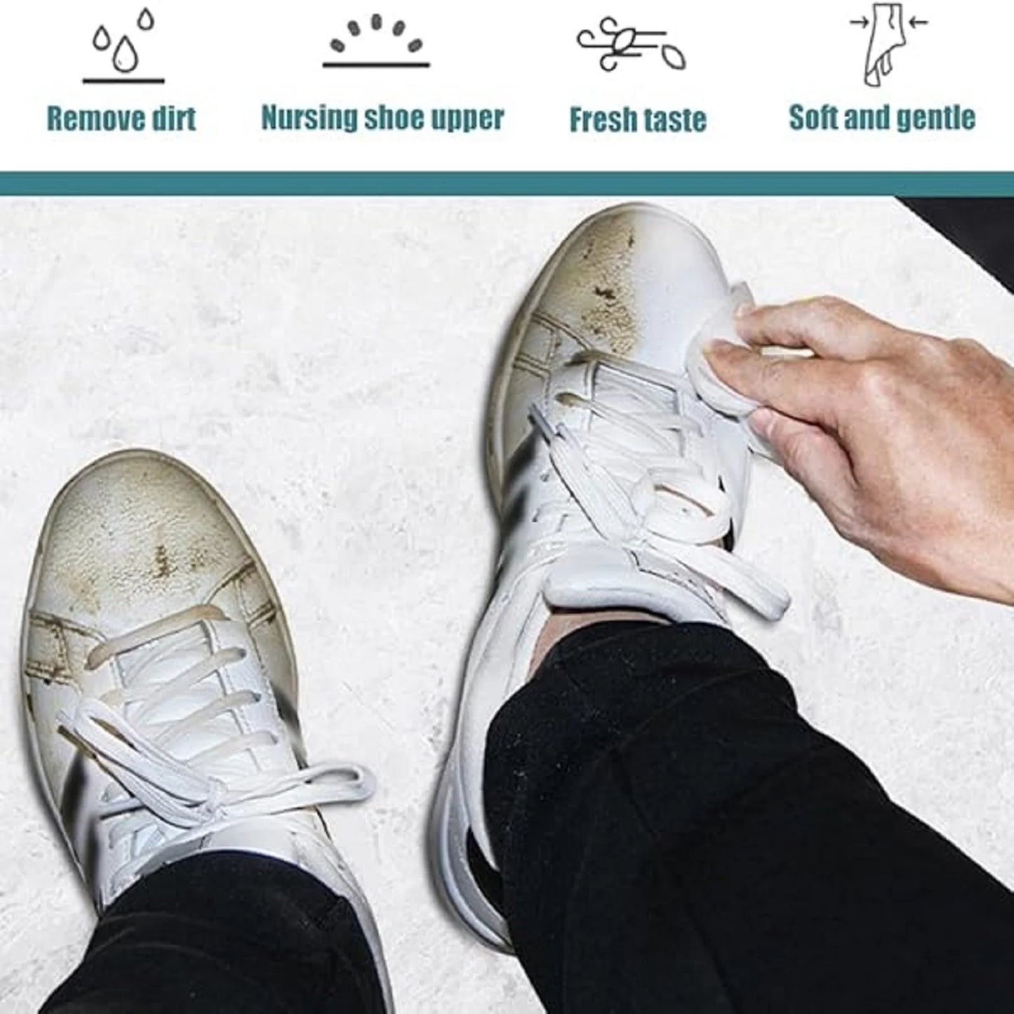 Shoe Wipes & Sneaker Wipes – (80 + 80 Count) Pack of 2 – Quick Wipes for Shoes Cleaning – Shoe Cleaning Wipes for All Shoes – Portable Cleaner for Sneakers, Leather & Sports Footwear White