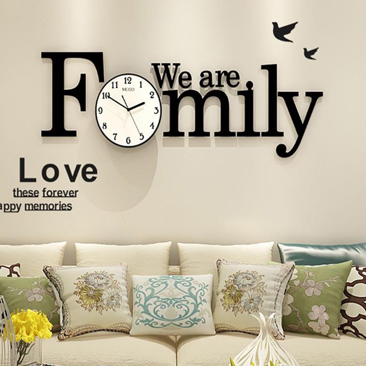 We are Family clock, clocks for wall clock for home, family clock, clocks Wall Clock 3D ,35*35 inch Wooden Watch DIY Design Decoration We Are Family With Birds Numeral Quartz For Home Decor Living Room And Offices And For Gifts