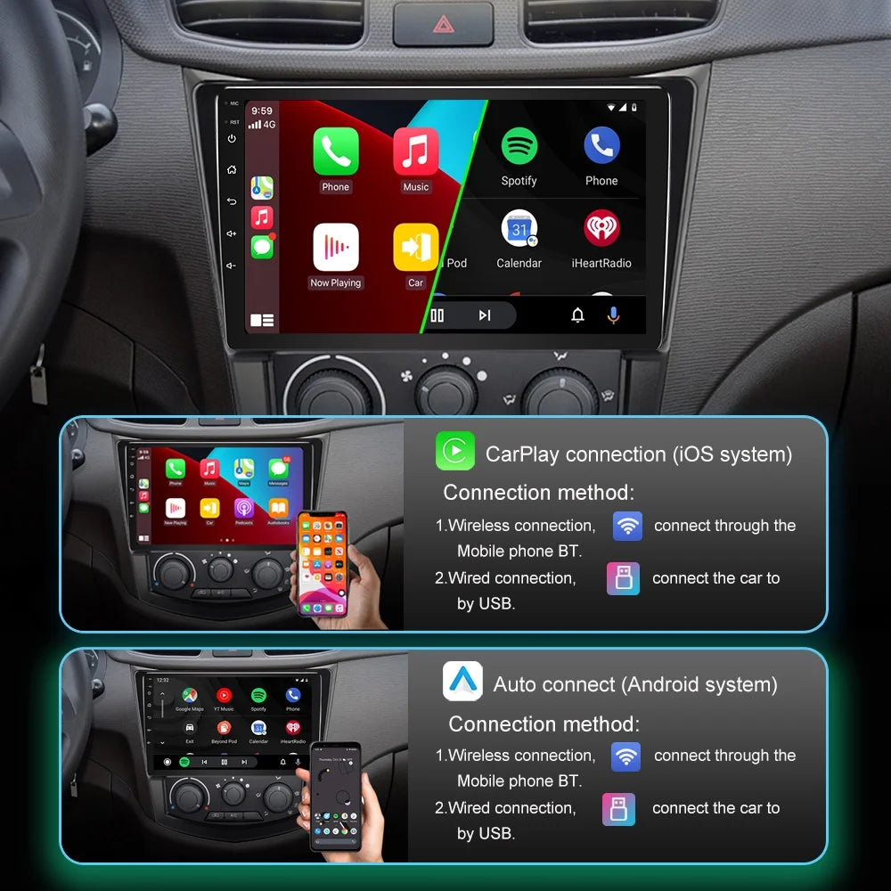 1G+16G 10.1 inch Single Din Android 11 Car Stereo Apple Carplay and Android Auto Touch Screen Car Radio WiFi GPS HiFi + AHD Backup Camera