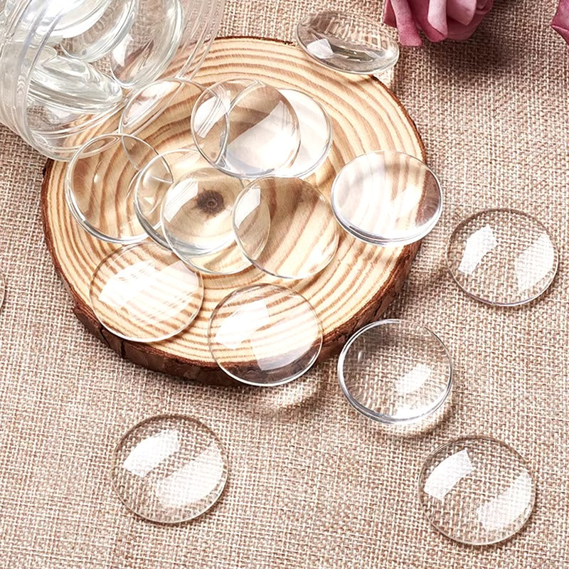 10pcs 18mm Half Round Flat Back Crystal Clear Glass Cabochon Dome Cabochon Cameo Pendant Craft Jewelry Making