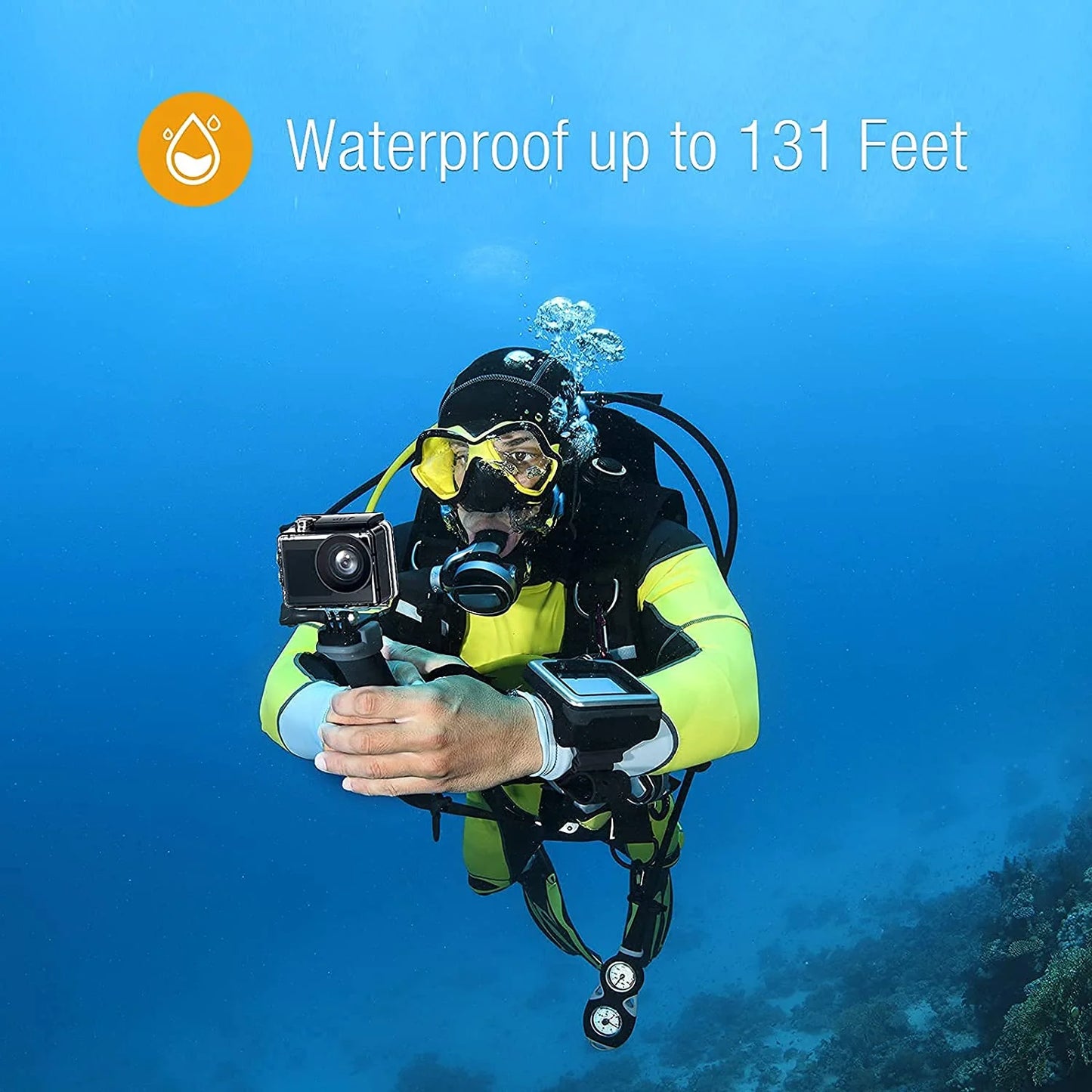 Campark X40 4K 30FPS Action Camera 20MP Sports Camera 131 Ft Waterproof Underwater Camera WiFi Vlog Camera EIS 4.0 Zoom Support External Mic Remote Control