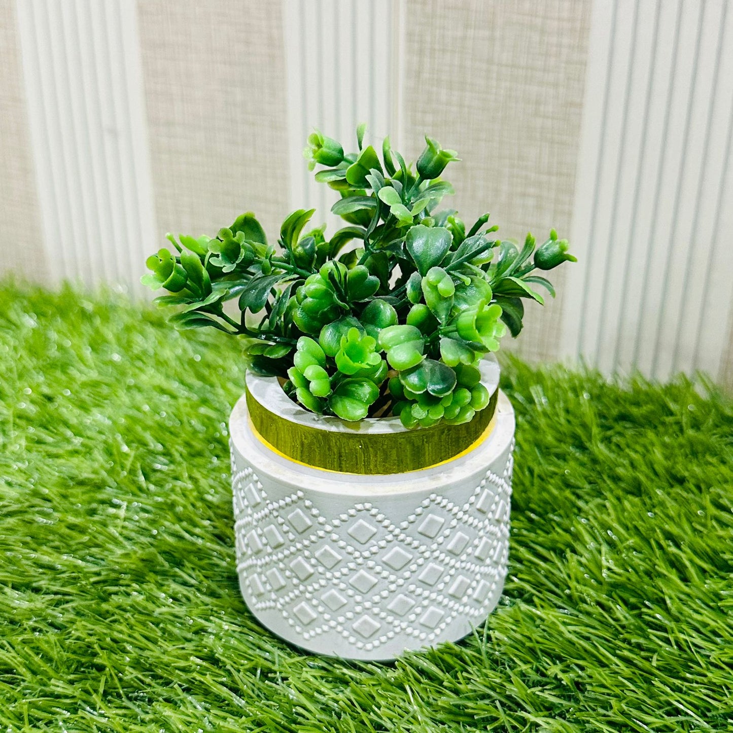 Artificial Wild Plant with White Pot | Washable | Best Used for Home Purposes and Office Decoration Table Top home decoration items flowers for home decoration