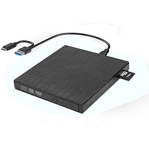 External DVD CD Drive High-Speed USB-C&USB 3.0 CD DVD-RW Player Burner Writer Rewrite Support SD/TF Card/2 USB 3.0 Ports/Charging,Compatible with WriteOS/Windows/MacBook/Laptop/Desktop Computer pc