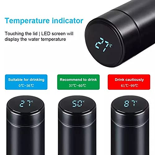 Smart LED Active Temperature Display Indicator Insulated Stainless Steel Hot & Cold Flask Bottle (500ml)