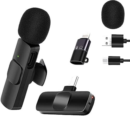 Like A New K8 Wireless Microphone, Digital Mini Portable Recording Clip Mic with Receiver for All Type-C Lightning Mobile Phones Camera Laptop for Vlogging YouTube Online Class, Zoom Call