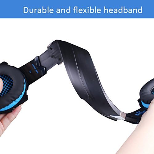 Mengshen Gaming Headset for PS4/ Xbox one/Xbox One S/PC/Laptop/Cell Phone - Gaming Headphone with Mic, LED Light, Bass Surround, Noise Cancelling, Soft Earmuffs, G9000 Blue