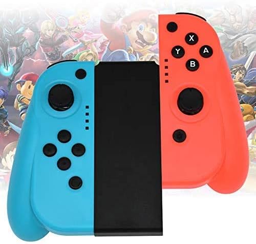 Wireless Controller for Nintendo Switch, Replacement Joy Con Joystick Supports Gyro Function, Double Vibration Ergonomic Joy-Con Compatible with All Games of Switch, blue & Red