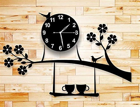 Birds on Tree 3D Wooden DIY Wall Clock Numeral Quartz Watch Hanging Decoration Piece for Home Decor and Girls Room Bed Rooms and for Gifts Item