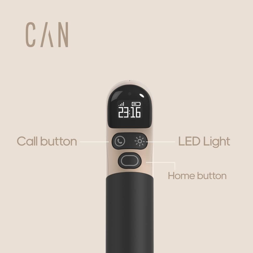 CAN Go™ Smart Cane with Built-in Phone, GPS Locator, LED Flashlight, Activity Tracker, Health Reports, and AI Assistant