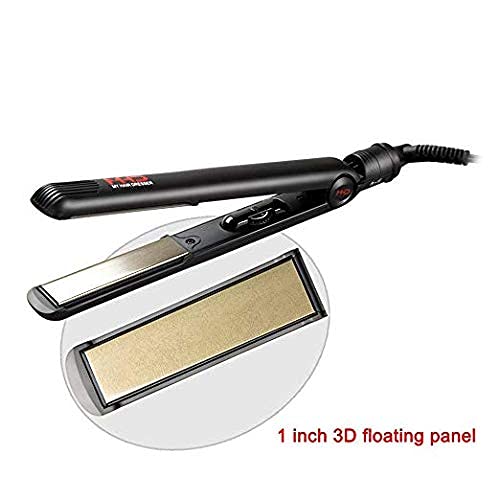 Like A New MHU Flat Iron 1 Inch Professional Travel Portable Negative Ions Protect Hair, Hair Straightener&Curler Anti frizz Dual Voltage Salon Floating Titanium Plate, Hair Iron, Fast Heat Adjustable Temp Black