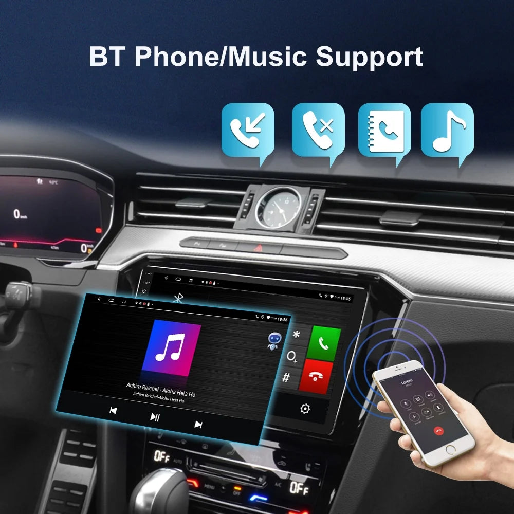 1G+16G 10.1 inch Single Din Android 11 Car Stereo Apple Carplay and Android Auto Touch Screen Car Radio WiFi GPS HiFi + AHD Backup Camera