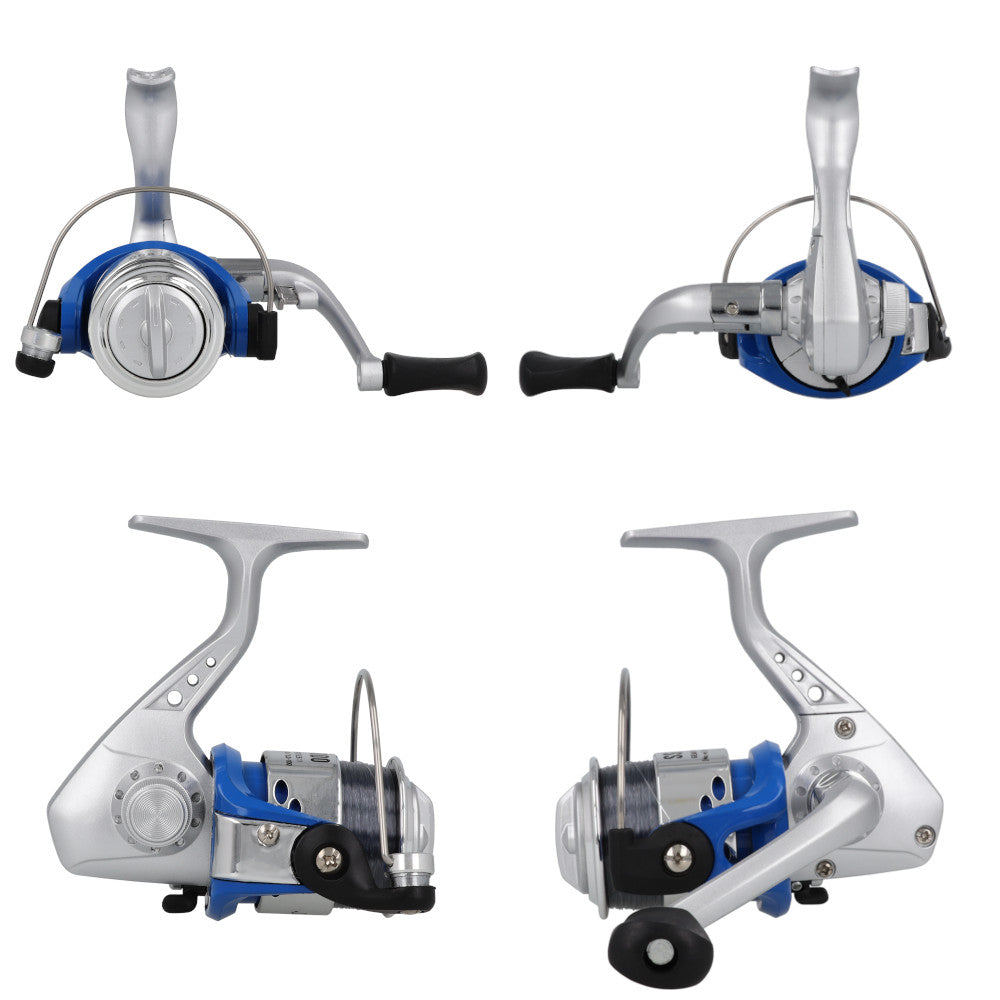 SmileShip BN-1 Small Spinning Fishing Reel with Pre-Loaded Fishing Line, 5.5:1 Gear Ratio, Compact Lightweight Design, Smooth Metal Spool, Available in Blue, Green, Pink, Yellow & Red