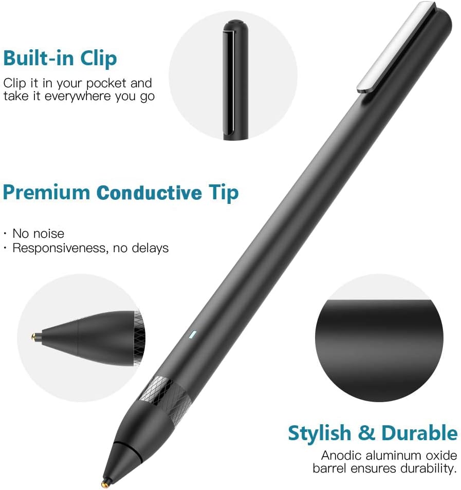 DOGAIN Stylus Pen Compatible with iPad Apple pencil Touch Screen Pen Capacitive Rechargeable Styli with 1.4mm Ultra Fine Tips Compatible with iPads/Tablets/iPhones/Samsung Android/iOS/Lenovo