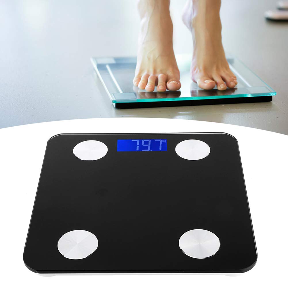 Andesfit Health ADF-B883 Wireless Portable Electronic Weight Scale Digital Body Fat Scale for Home Use Weighing Scale Electronic Bath Scales with High Precision Sensors Accurate Weight BLACK