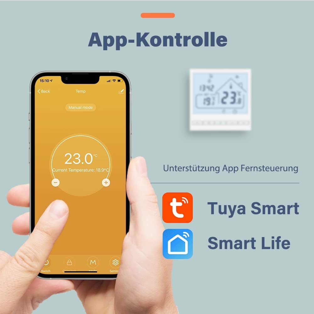 Beok Tuya Smart Thermostat Heating Thermostat Room Thermostat WiFi Thermostat Intelligent Wall Thermostat for Gas/Water Boiler Underfloor Heating Compatible Alexa, Google 3A TOL47WIFI