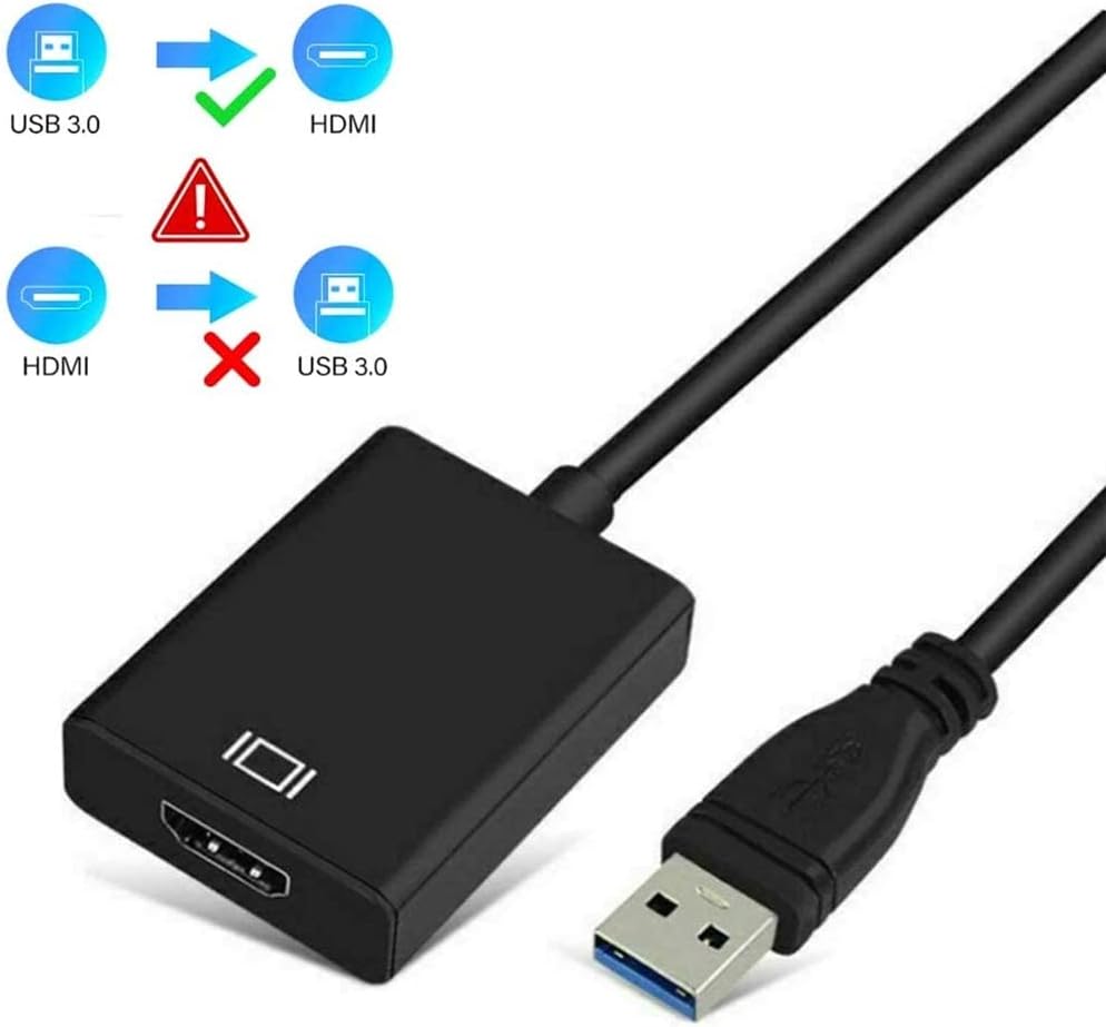 YMYH USB 3.0 to HDMI Adapter, 1080P Full HD USB to HDMI Adapter Video Audio Multi-Display Converter Adaptor for PC Laptop Projector HDTV Compatible with Windows XP 10/8.1/8/7