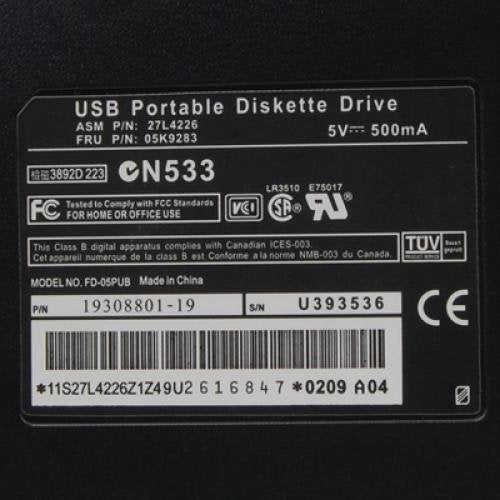 wowobjects ® USB Portable Diskette Drive 1.44Mb 3.5" 12 Mbps USB External Portable Floppy Disk Drive for Laptop and PC- Black