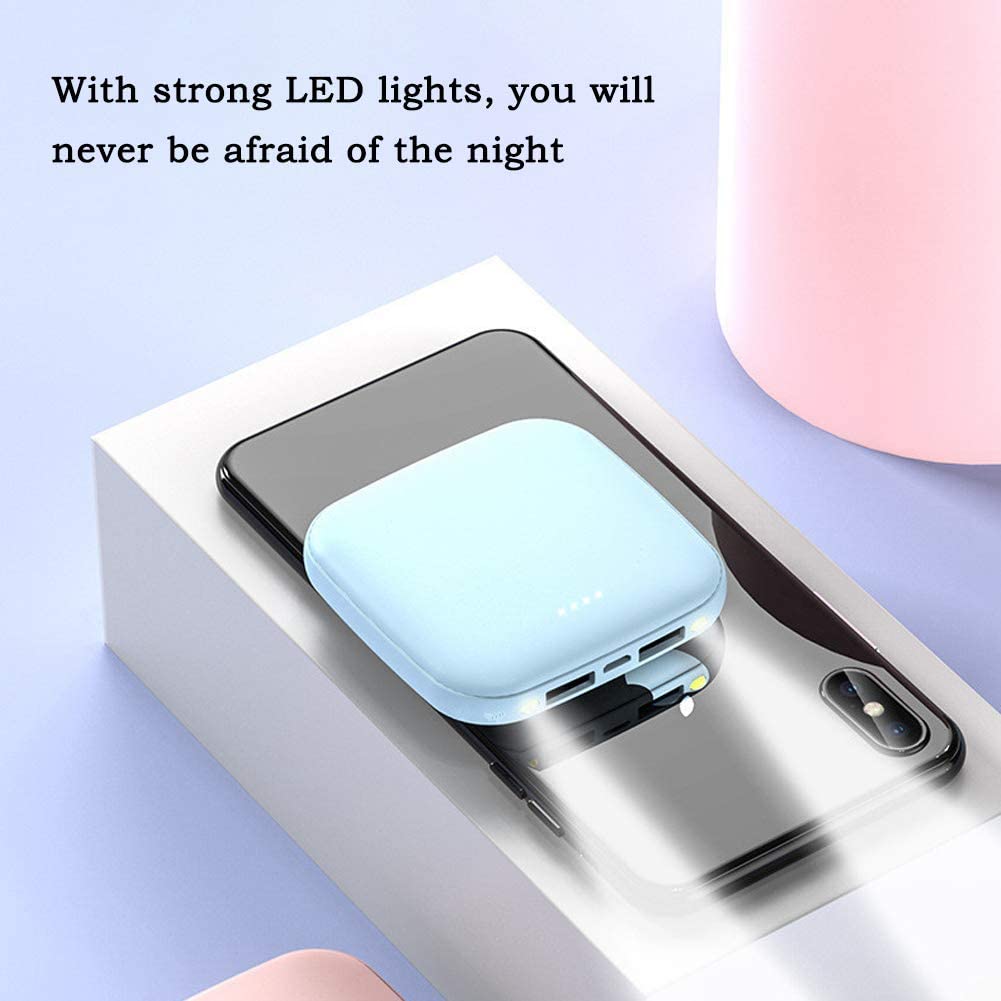 Power Bank, 20000mAh Portable Ultra-Thin Battery Pack, Dual Usb Quick Charging Belt Led Light, Suitable for Smart Phones and Tablets, etc.