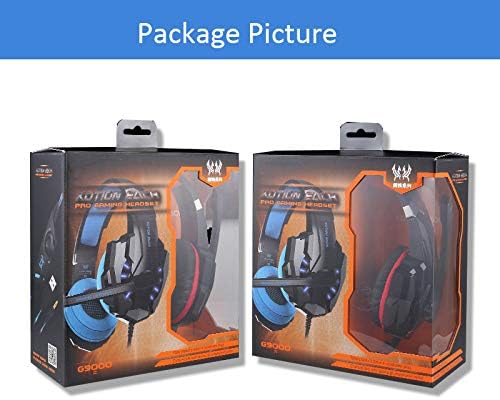 Mengshen Gaming Headset for PS4/ Xbox one/Xbox One S/PC/Laptop/Cell Phone - Gaming Headphone with Mic, LED Light, Bass Surround, Noise Cancelling, Soft Earmuffs, G9000 Blue