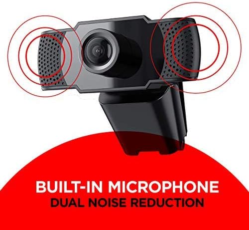 Webcam with Microphone, 1080P HD, Plug & Play, for Video Conferencing, Recording, and Streaming, USB Computer Web Cam, Laptop, Desktop, Gaming PC, Mac, Skype, YouTube, Zoom, Facetime