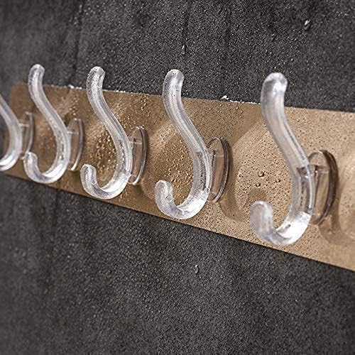 6 Hooks Gold Utility Hooks - Durable Waterproof Material, Supports Up To 10kg | Elegant Design, Easy No-drill Installation, Space-saving Storage