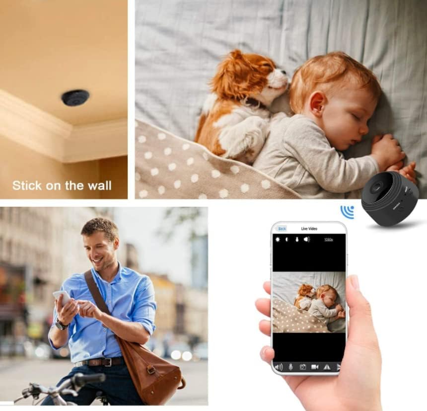 Mini Spy Camera Wireless WiFi Spy Camera Hidden Camera 1080P HD Small Camera with Motion Detection Spy Cameras for Home Security Nanny Cams