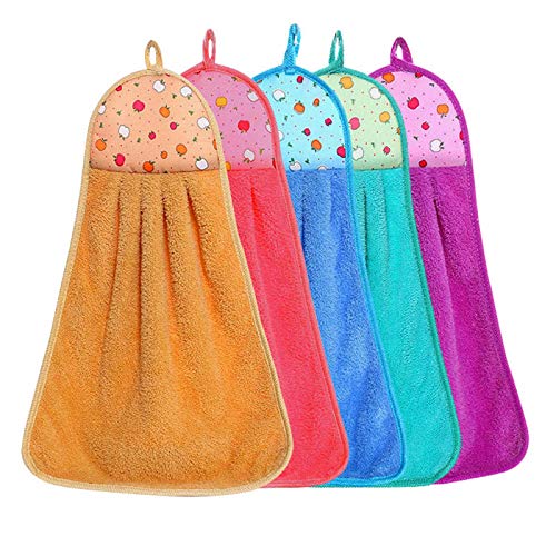 4pc Microfiber Hand Towel | Sink Towel with Hanging Loop | Wash Basin Hanging Hand Towel | for Bathroom Kitchen Home | Multicolour