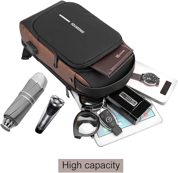 Men's Chest Bag Anti-theft Password Lock Bag Fashion Shoulder-Slung Chest Bag Usb Charging Chest Cross Bag Leisure Travel Shoulder Bag Casual Sports Shoulder Bag