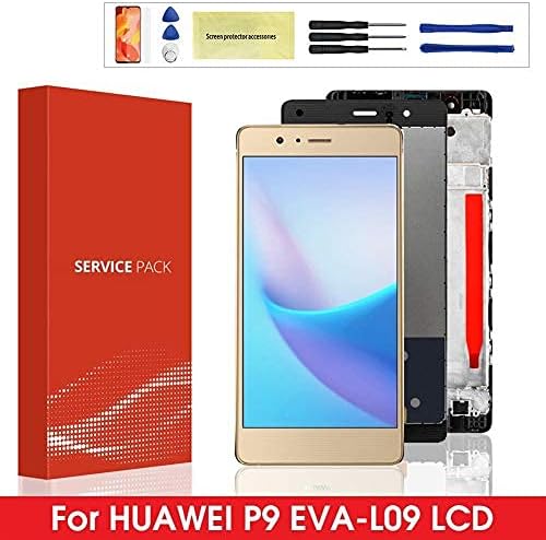 Screen Replacement 5.2'' LCD Fit for Huawei P9 LCD EVA-L09 L19 L29 LCD Display with Touch Screen Digitizer Assembly Replacment with Frame (Color : Gold No Frame)