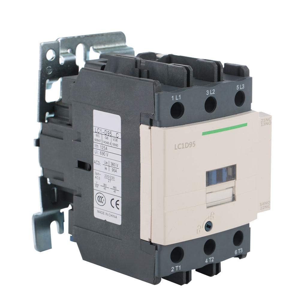 Hilitand LC1D95 AC Contactor, 220V 95A 3 Pole Coil AC Contactor New Electric for Power Engineering, Contactor