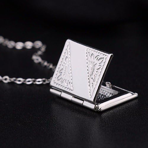 Silver Book Locket Charm Pendant Necklace