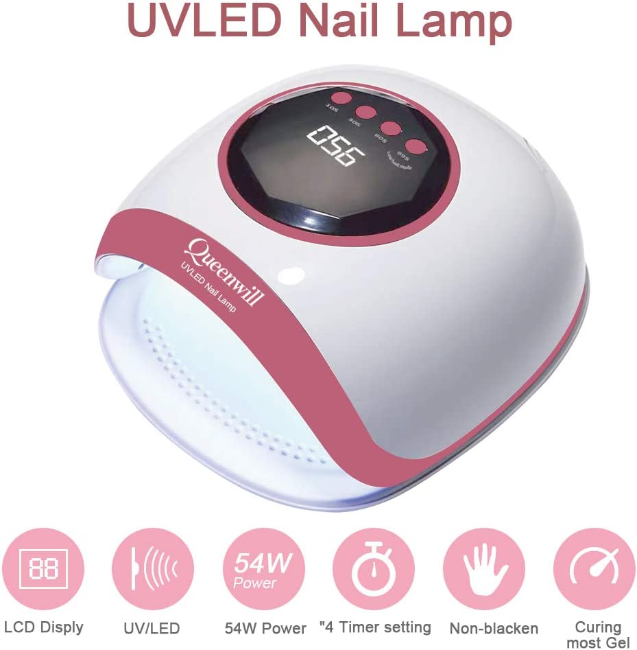 LED UV Nail Lamp for Gel,Professional Nail Dryer Light Smart Auto-sensing with 4 Timer Setting 10/30/60/99S