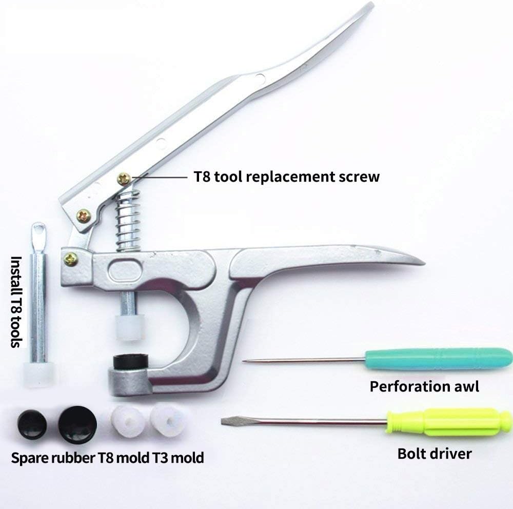 Williant New Snap Plier Press, Button Fastener Snap Studs Pliers Punching Tool for Plastic Resin Pop Fasteners (T3, T5, T8A and T8B)