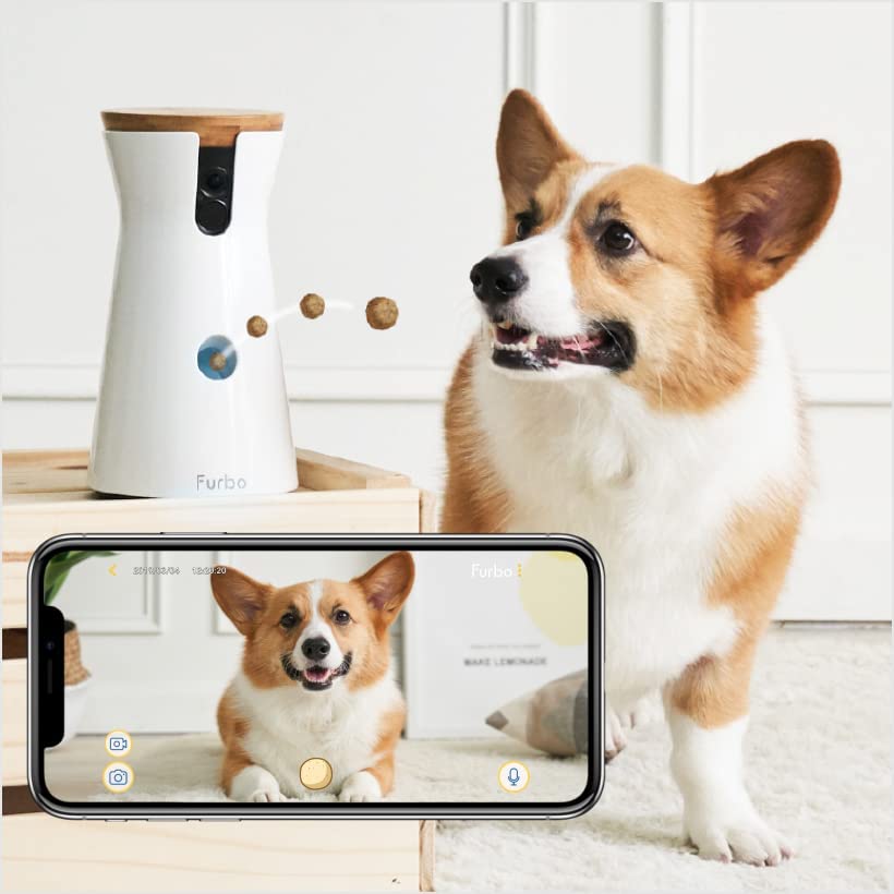 Furbo Dog Camera Treat Tossing Full HD Wifi Pet Camera and 2-Way Audio