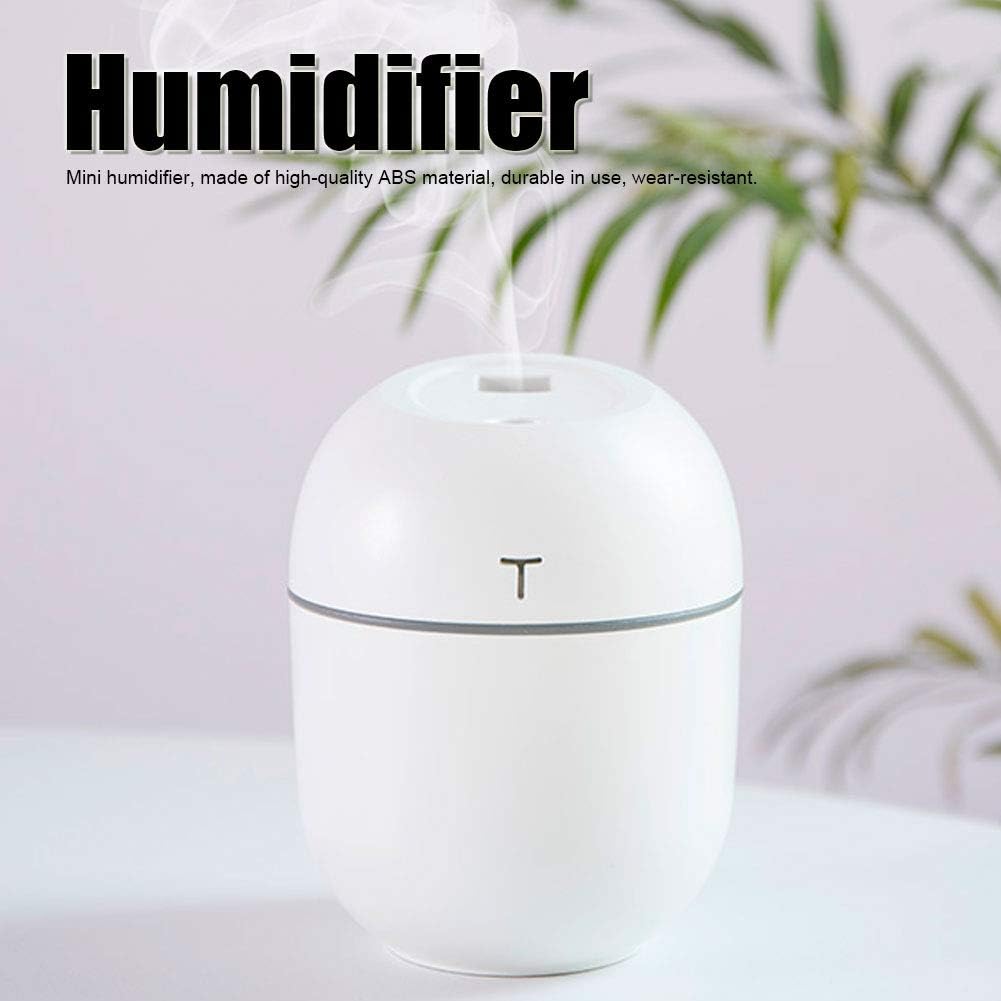 Humidifier, 220ml, White Desktop Humidifier, Mini Aroma Diffuser, USB Powered Air Vaporizer, Essential Oil Diffuser, Cool Mist, Aroma Humidifier for Home, Office, Dorm, Au