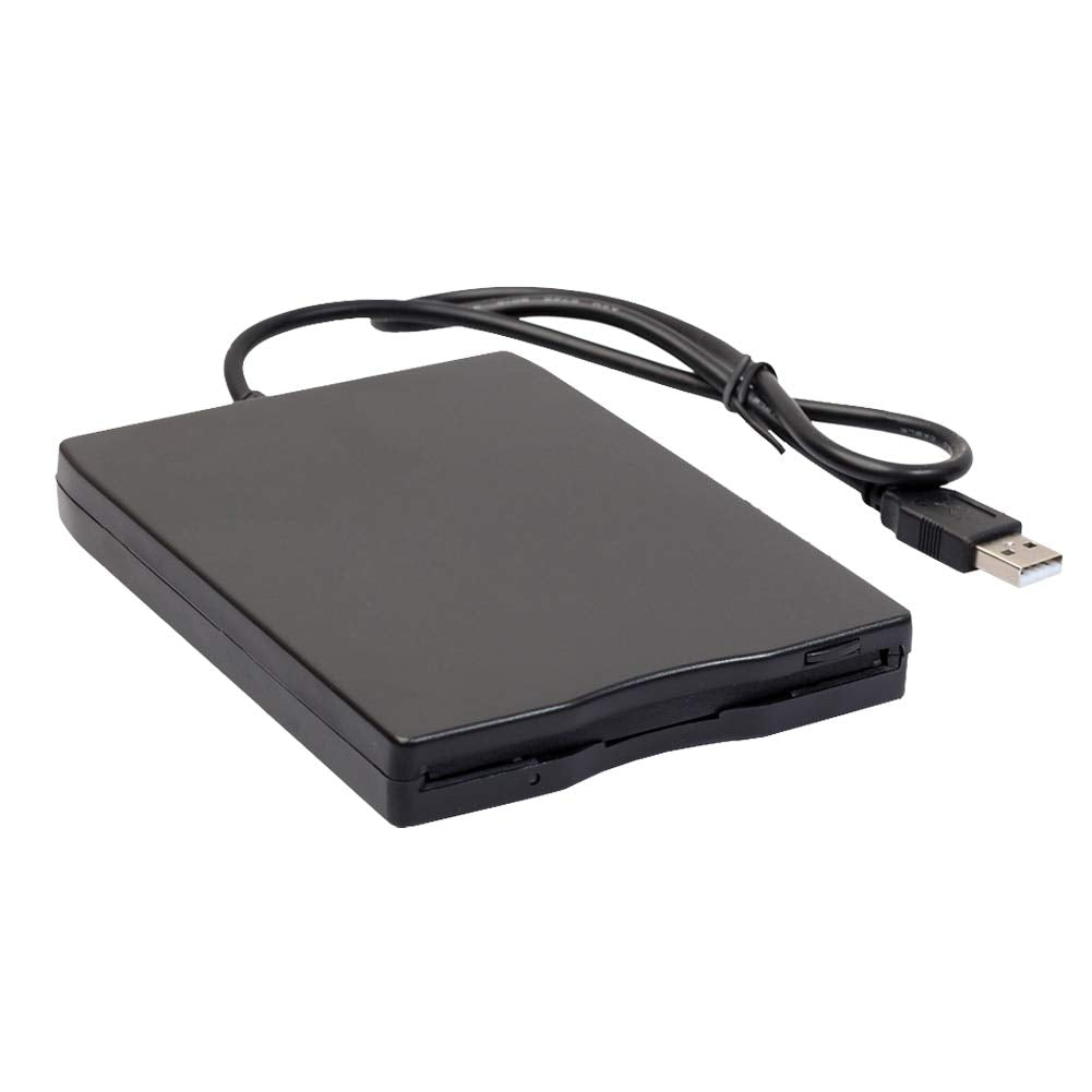 wowobjects ® USB Portable Diskette Drive 1.44Mb 3.5" 12 Mbps USB External Portable Floppy Disk Drive for Laptop and PC- Black