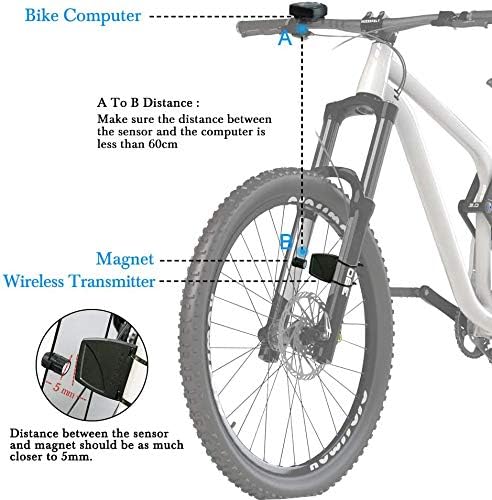 DINOKA Bike Speedometer Waterproof Wireless Bicycle Bike Computer and Cycling Odometer with Multi-Function LCD Backlight Display