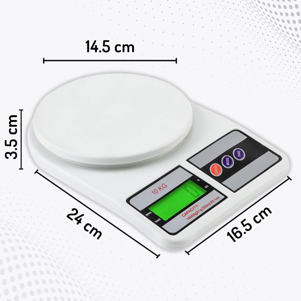 10Kg Kitchen Weight Machine, Digital Scale with LCD Display, Scale for Home Baking, Cooking & Balance Diet. Machine with capacity 10Kg