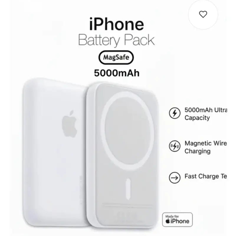 Magsafe Wireless Power Bank For Iphone 5000mah 15w Fast Charging MagSafe Battery Pack White Master Copy Portable Charger