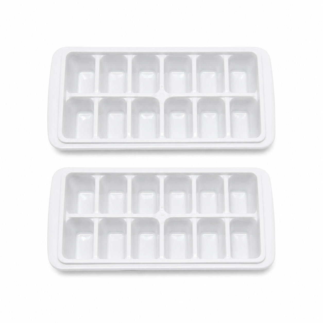 Ice cube tray 12 cube (Pack 2) Easy To Release Ice Trays, Ice Mould, Ice Cubes Maker, Single Rope Handle Design Home Shop