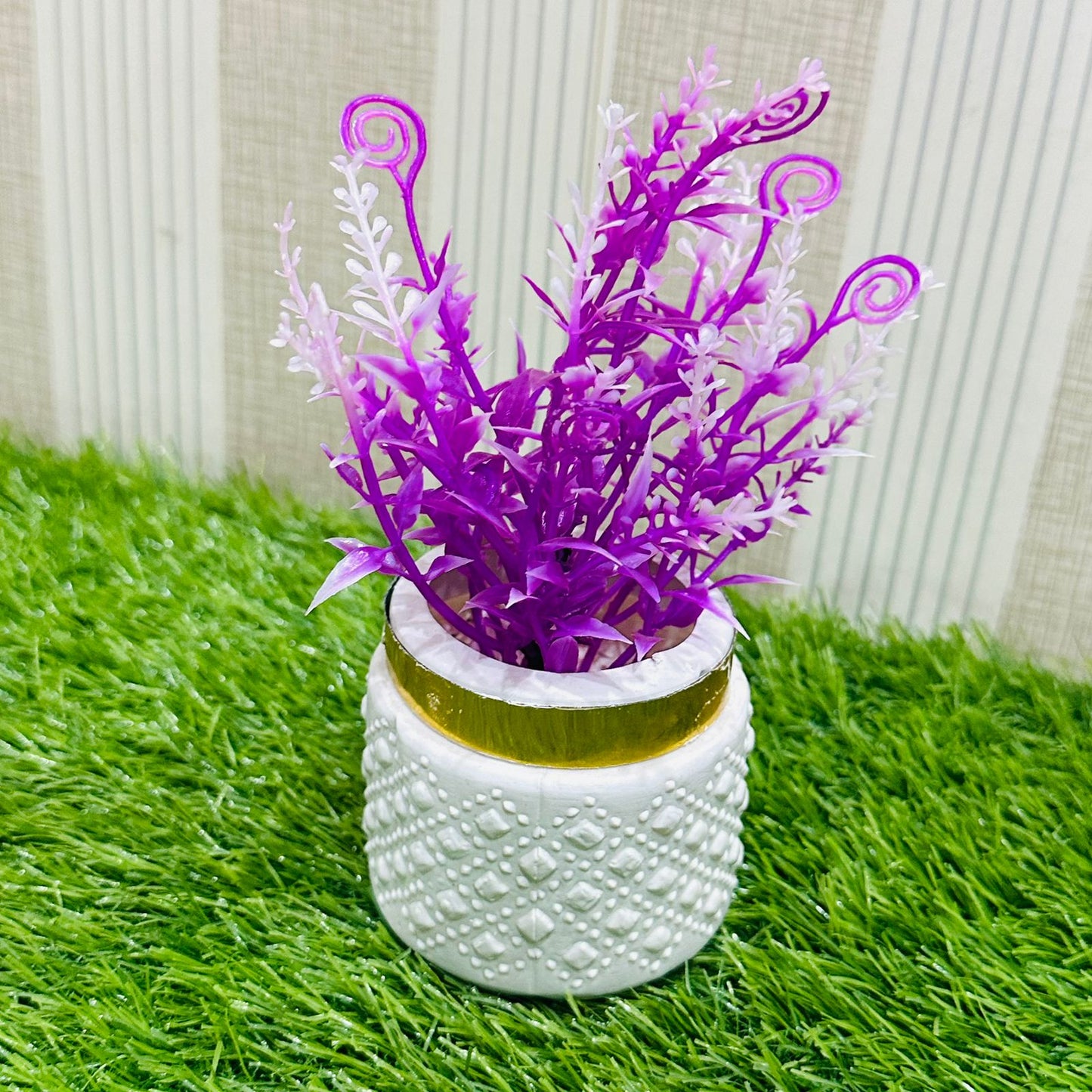 Artificial Wild Plant with White Pot | Washable | Best Used for Home Purposes and Office Decoration Table Top home decoration items flowers for home decoration