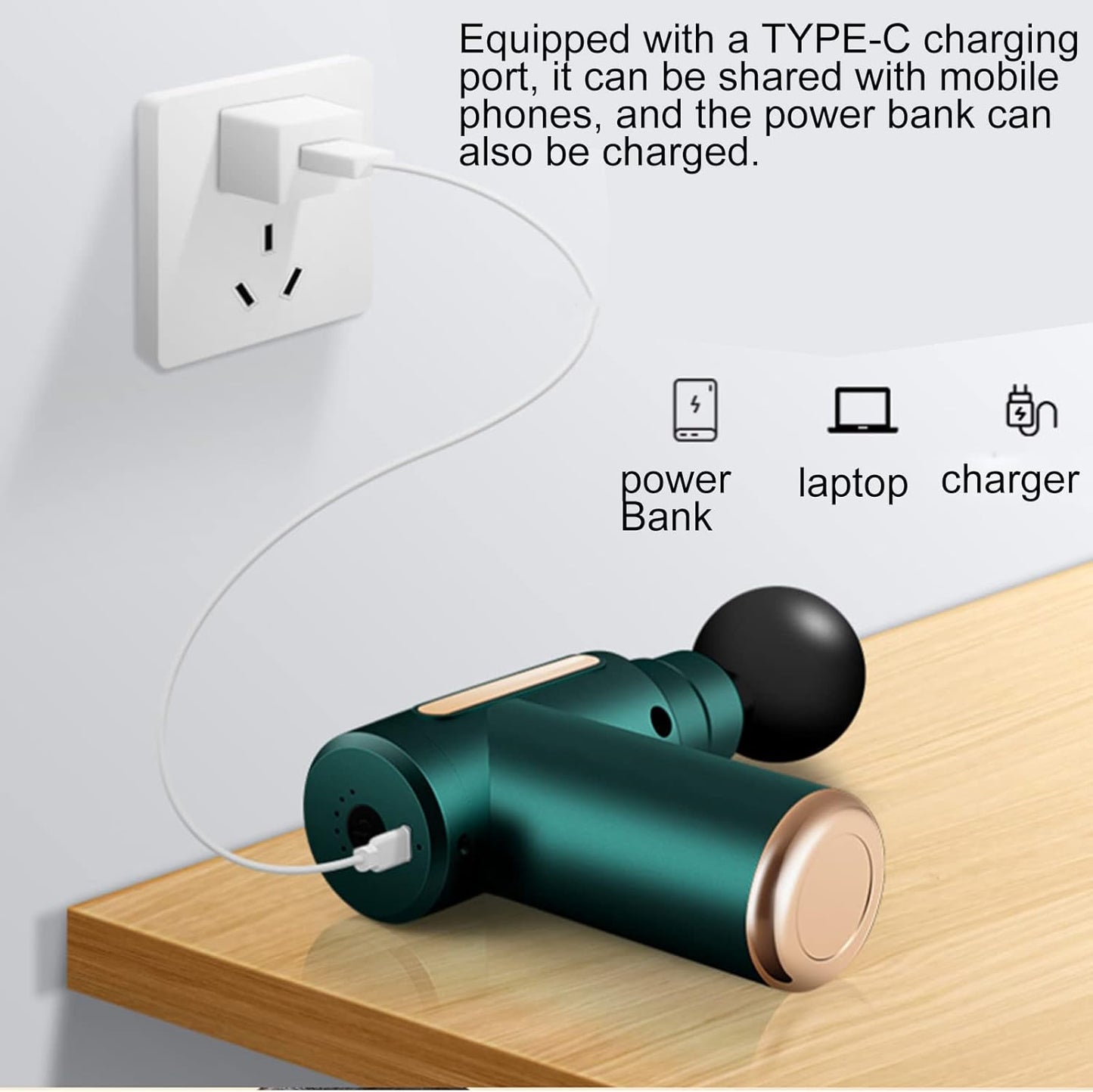 Handheld Muscle Massage Gun Deep Tissue Percussion Muscle Massager Gun Cordless Electric Massagers Neck Back with Massage Head for Workout Relaxation Sore Muscle and Stiffness,Black