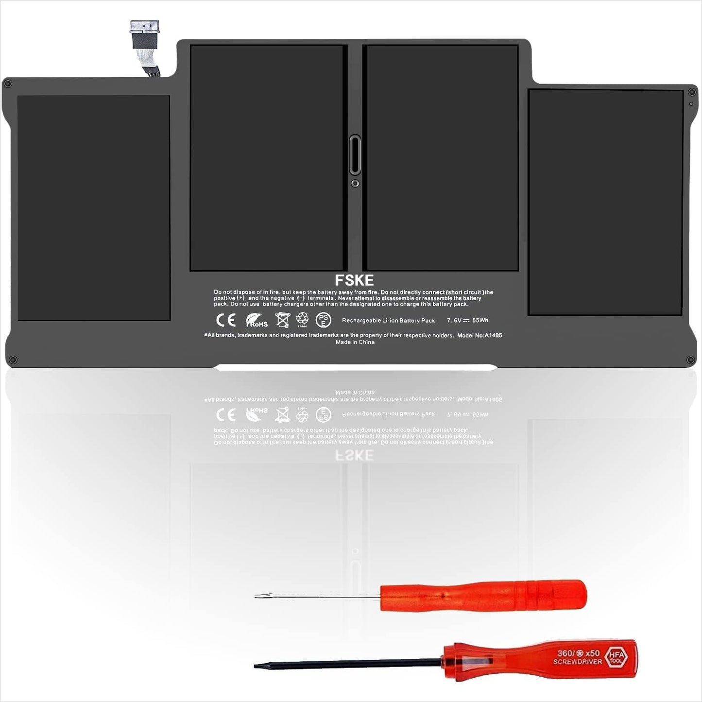 FSKE A1405 Battery Laptop Replacement Battery for Air 13 Inch A1377 A1496, Fits A1369 (Mid 2010, Mid 2011 Version) A1466 (Mid 2012, Mid 2013, Early 2014 Version) [Li-Polymer 7.6V 7200mAh]