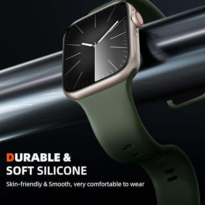 Maledan 5 Pack Soft Silicone Strap - Compatible with Apple Watch Band Series 11 10 9 8 7 6 5 4 3 SE Ultra 3 2 1 Men Women, Breathable Sport Strap for Apple Watch iWatch 49mm 46mm 45mm 44mm 42mm 41mm 40mm 38mm