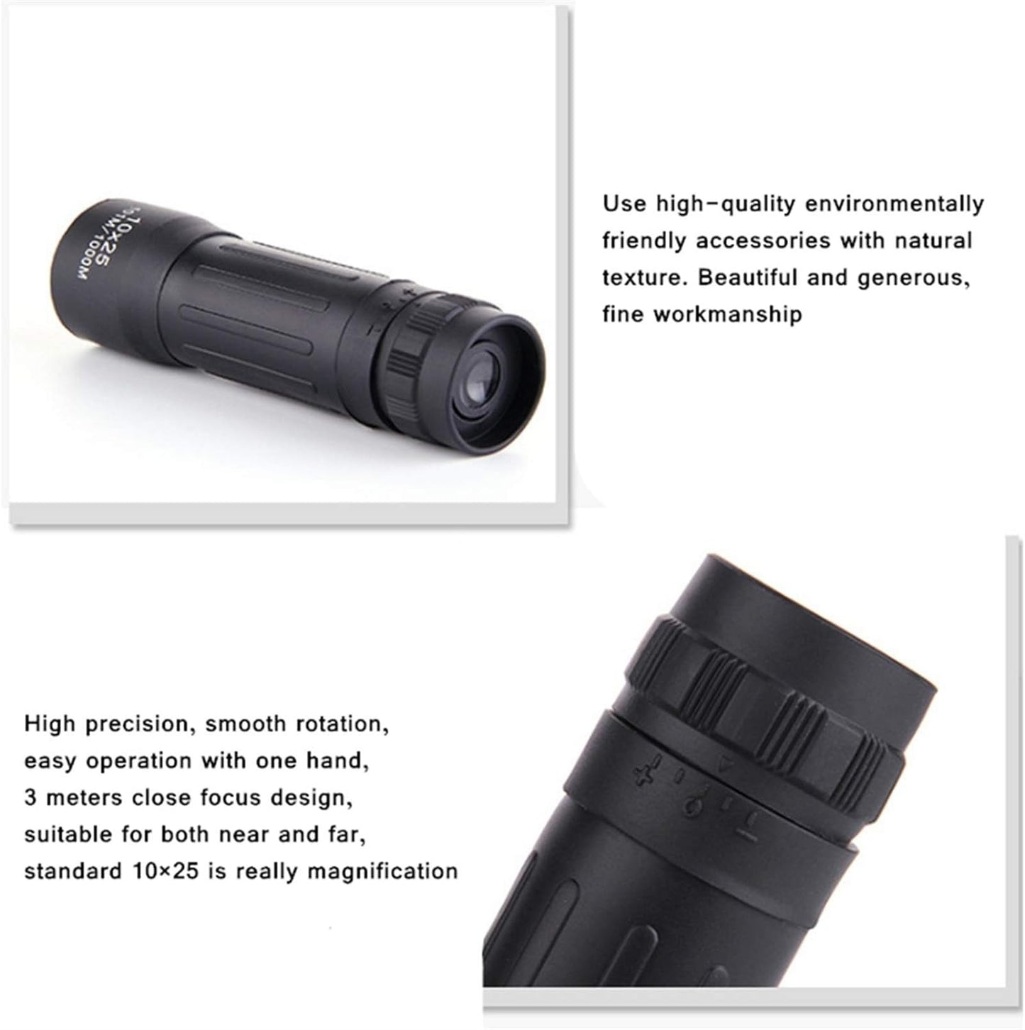 Monocular Telescope, 10x25 HD 10X Monocular Mini Portable Telescope Waterproof Portable Binoculars Optical Hunting Travel Camping Fishing Hiking , for Adult Bird Watching, Outdoor Hunting, Travel