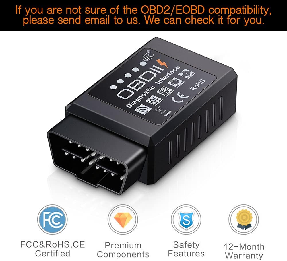 iLC OBD2 OBD Wireless Car Code Reader Scan Tool - Connects Via WiFi With Any IOS, Android & Windows Device -Features A 3000 Code Database