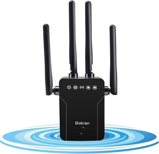 Like A New Gobran WiFi Extender, 1200Mbps WiFi Amplifier, Dual Band WiFi Extender 5GHz and 2.4GHz, 1 Ethernet Port, Supports AP / Router Mode, Compatible with all Internet Boxes